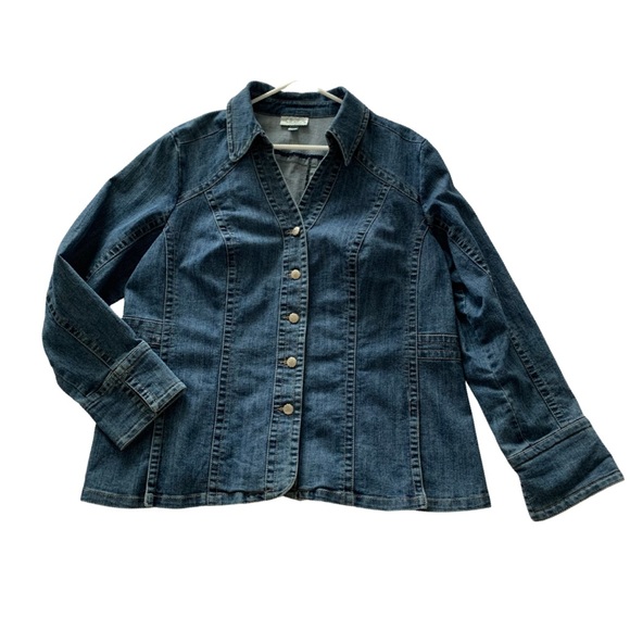 Medium Wash Dress Barn Denim Jacket Sz 2x - Picture 5 of 16